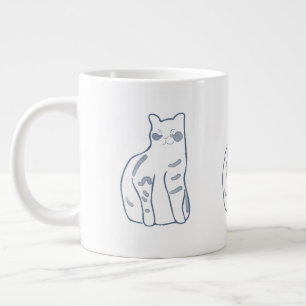 Elegant Cat Design Large Coffee Mug