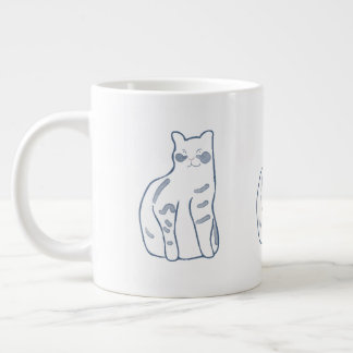 Elegant Cat Design Large Coffee Mug
