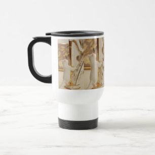 Elegant Cat Harpist Travel Mug