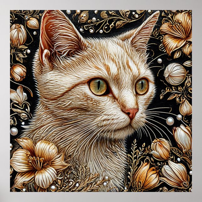 Elegant Cat Portrait Poster (Front)