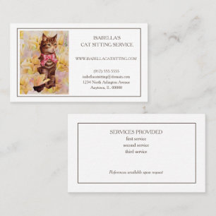 Elegant Cat Sitter Business Card