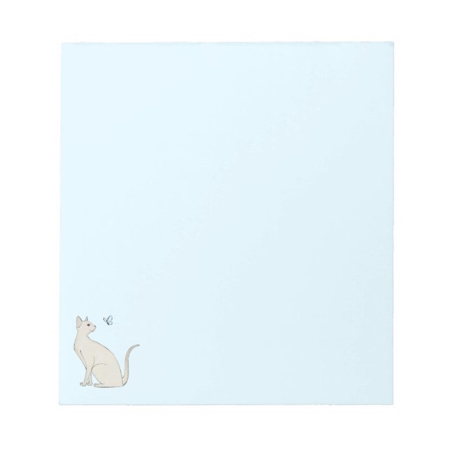 Elegant cat with butterfly notepad (Front)
