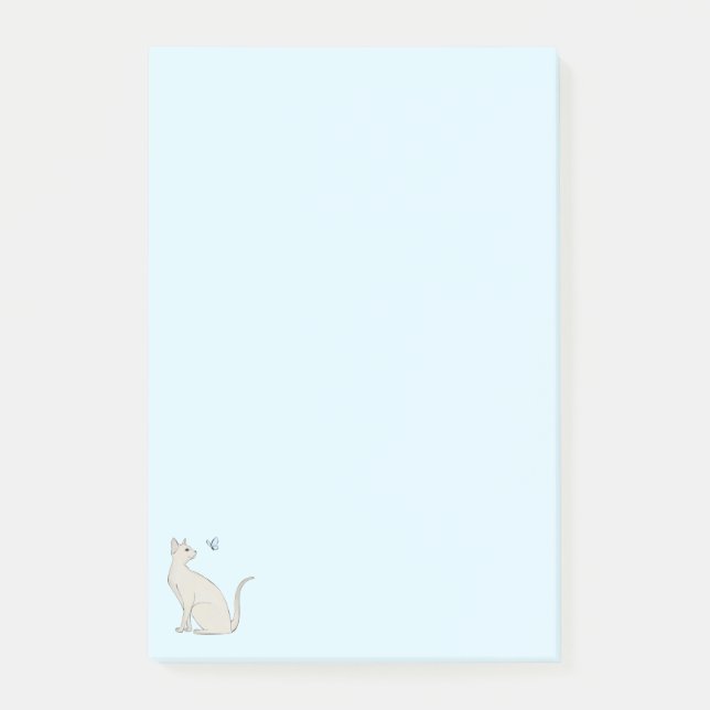 Elegant cat with butterfly post-it notes (Front)