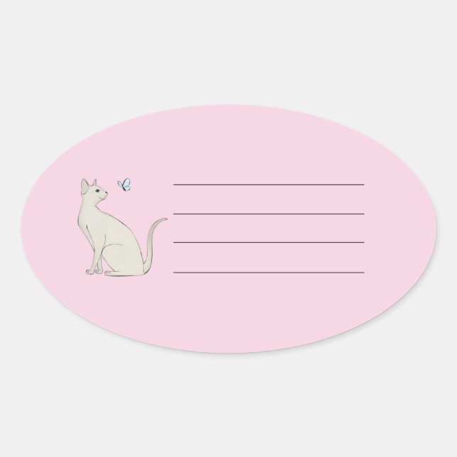 Elegant cat with butterfly sticker (Front)