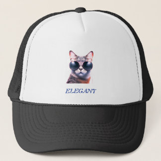 elegant cat with sunglasses Trucker Hat / cap