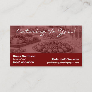 Elegant Catering   Food Service & Private Chef Business Card