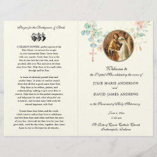 Elegant Catholic Eucalyptus Mass Wedding Program