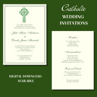 Elegant Catholic Irish Celtic Cross Ivory Wedding