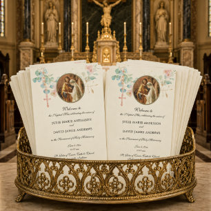Elegant Catholic Latin Mass Wedding Program