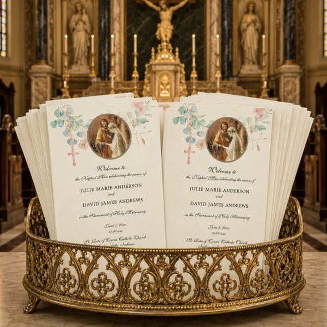 Elegant Catholic Latin Mass Wedding Program (Creator Uploaded)