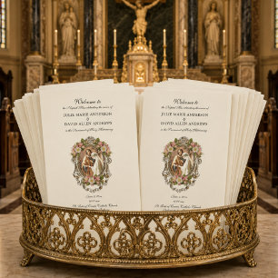 Elegant Catholic Latin Mass Wedding Program
