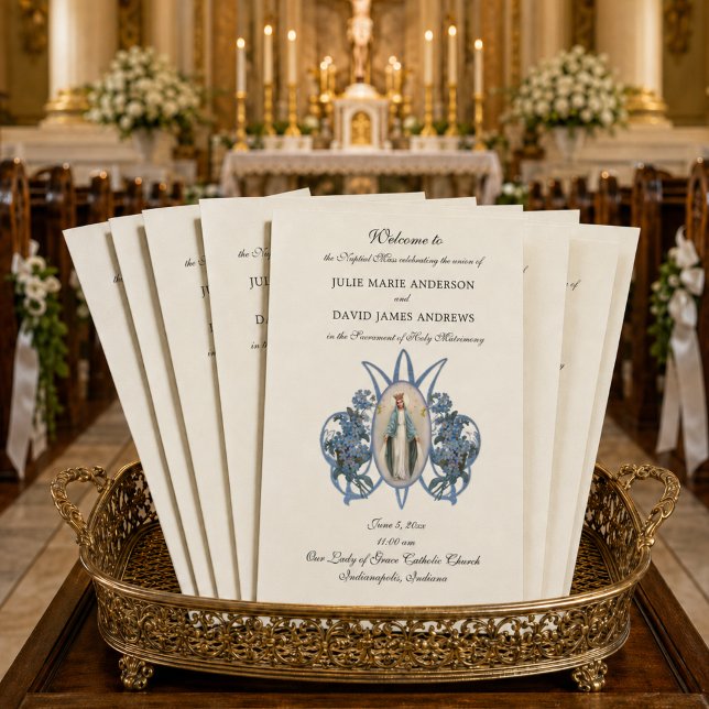 Elegant Catholic Latin Mass Wedding Program (Creator Uploaded)