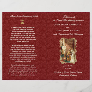Elegant Catholic Latin Mass Wedding Program