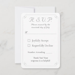 Elegant Catholic Monogrammed Wedding Response Card