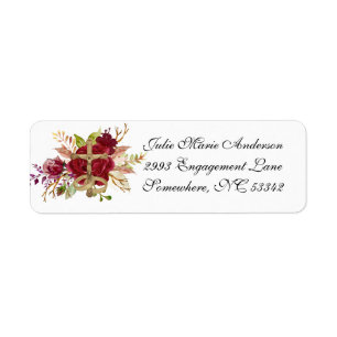 Elegant Catholic Red Roses Wedding Label