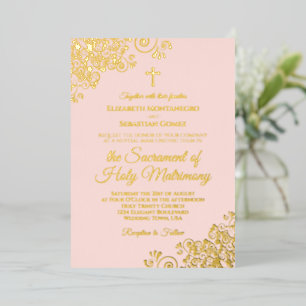 Elegant Catholic Wedding Blush Pink & Gold