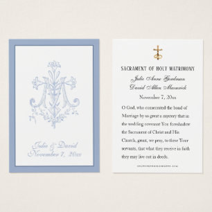 Elegant Catholic  Wedding Favour Card 