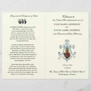 Elegant Catholic Wedding Mass Program
