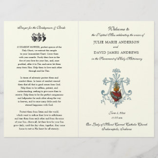 Elegant Catholic Wedding Mass Program