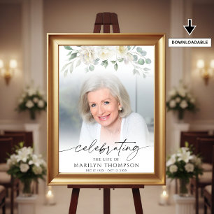 Elegant Celebrating the Life of Floral Photo Poster