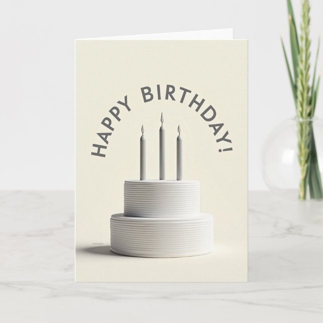 Elegant Celebration Cake Card (Front)