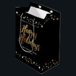"Elegant Celebration" - Corporate Holiday Medium Gift Bag<br><div class="desc">Presenting "Elegant Celebration, " a series of custom gift bags designed to add a sophisticated touch to your company's Christmas holiday party. These bags are perfect for presenting gifts to clients, employees, friends, and family, showcasing a blend of elegance and festive cheer. Each gift bag features "Happy Holidays" in a...</div>