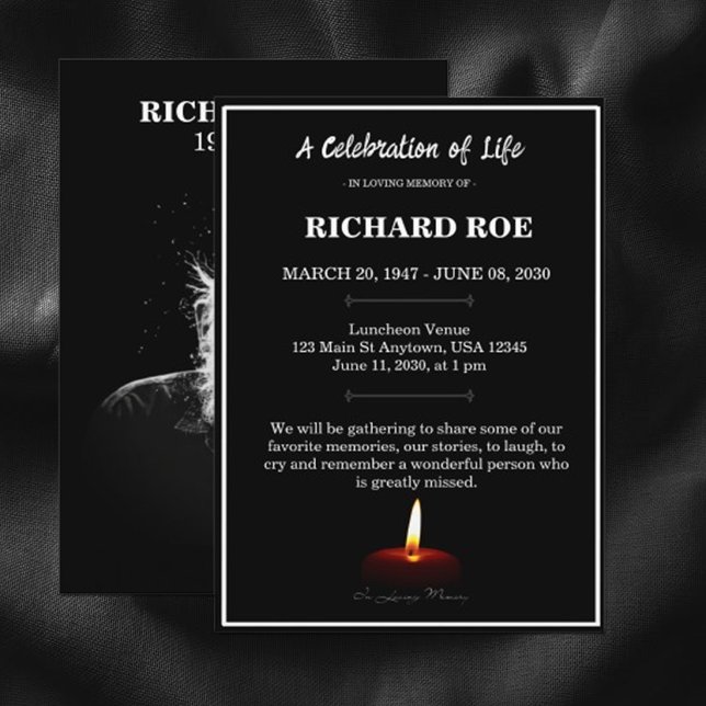 Elegant Celebration of Life Memorial Service  Invitation (Creator Uploaded)