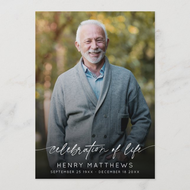 Elegant Celebration of Life Order of Service Program (Front)