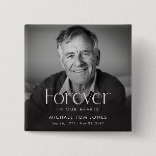 Elegant Celebration of Life Photo Funeral 2 Inch Square Button