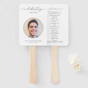 Elegant Celebration Of Life Photo Funeral Memorial Hand Fan