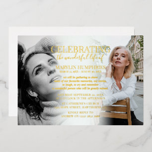 Elegant Celebration of Life Photo Gold
