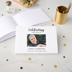 Elegant Celebration of Life Photo Guest Book