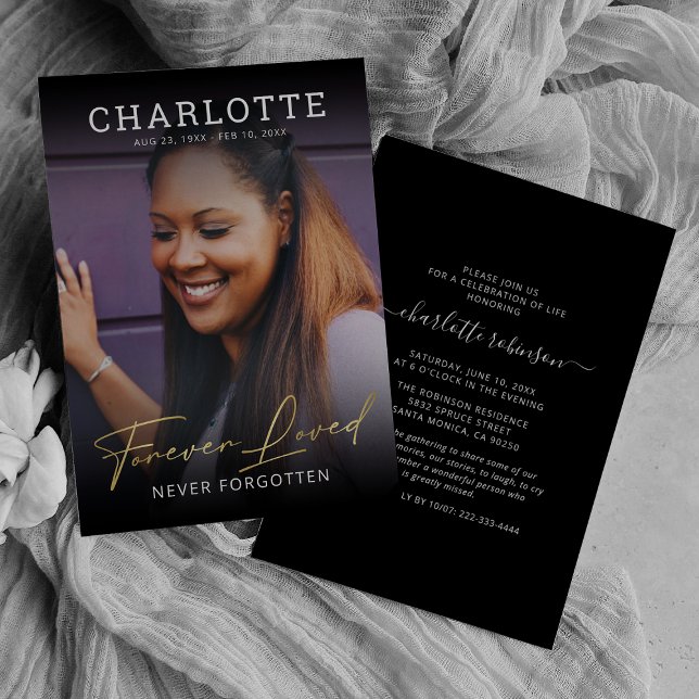 Elegant Celebration of Life Photo Invitation (Creator Uploaded)