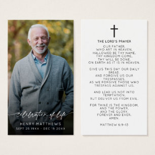 Elegant Celebration of Life Script Photo Prayer 