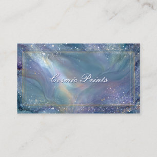 Elegant Celestial Galaxy Alcohol Ink Business Card