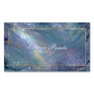 Elegant Celestial Galaxy Alcohol Ink Magnetic Business Card