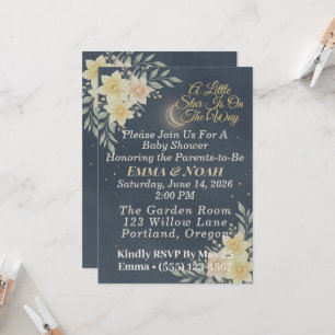 Elegant Celestial Moon Baby Shower Invitation
