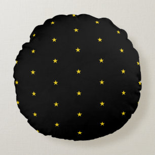 Elegant Celestial Star Pattern Round Accent Pillow