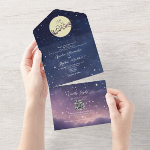 Elegant Celestial Wedding All In One Invitation