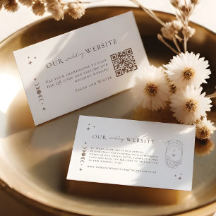 Elegant Celestial Wedding Website RSVP QR Code Enclosure Card