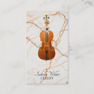 Elegant Cellist Musician Business Card