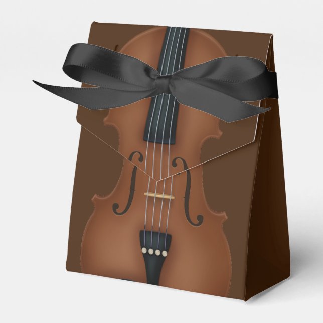 Elegant Cello Stringed Instrument Classical Music Favor Box (Front Side)