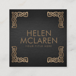 Elegant Celtic Knot Corners Square Business Card