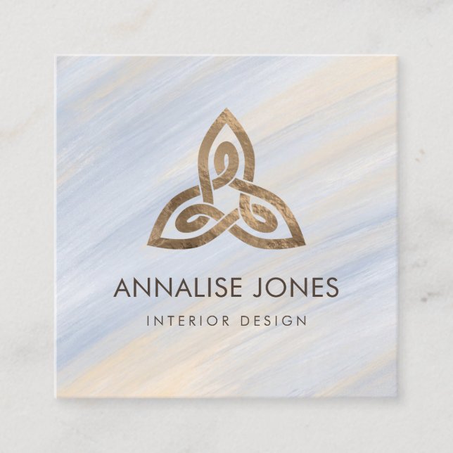 Elegant Celtic Trinity Knot Ornament Square Business Card (Front)