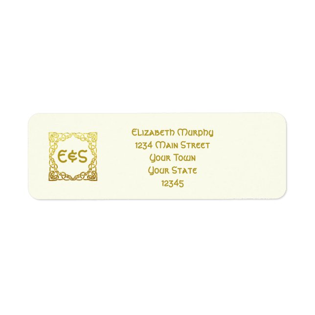 Elegant Celtic Wedding Ivory Faux Gold Celtic Knot (Front)