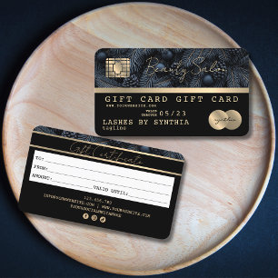 Élégant certificat cadeau de carte de crédit or mo