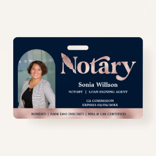 Elegant Certified Notary Public Loan Signing Agent Badge