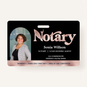 Elegant Certified Notary Public Loan Signing Agent Badge