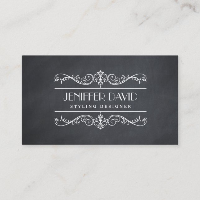 Elegant Chalkboard Business Card (Front)