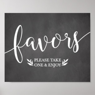 Elegant Chalkboard Favours Wedding Decor Sign